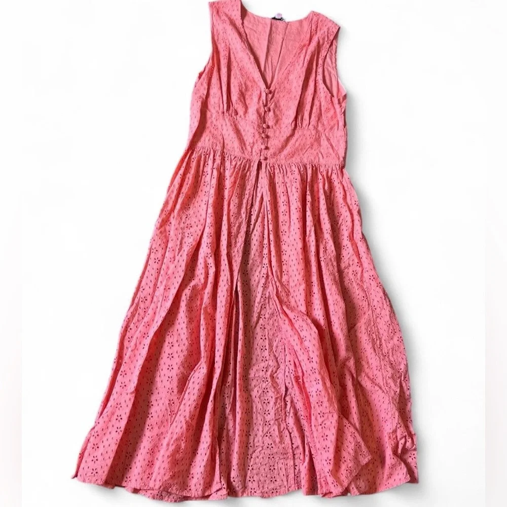 Venus 2 Piece Set Pink Salmon Eyelet Maxi Top (sz 16) & Matching bottoms (sz 14)